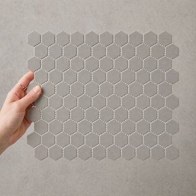 City Hex Grey 23x26mm Matt R11 Mosaic