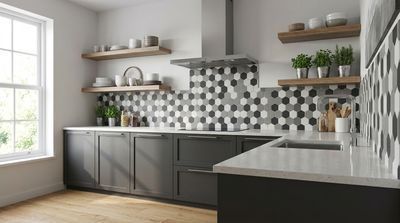 City Hex Black Mix 51x59mm Matt R11 Mosaic