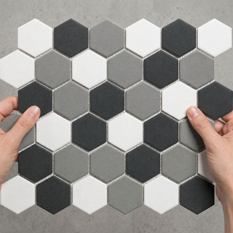 City Hex Black Mix 51x59mm Matt R11 Mosaic