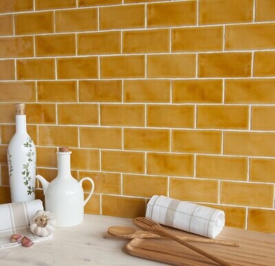 Faro Mustard Craquel Gloss 130x65
