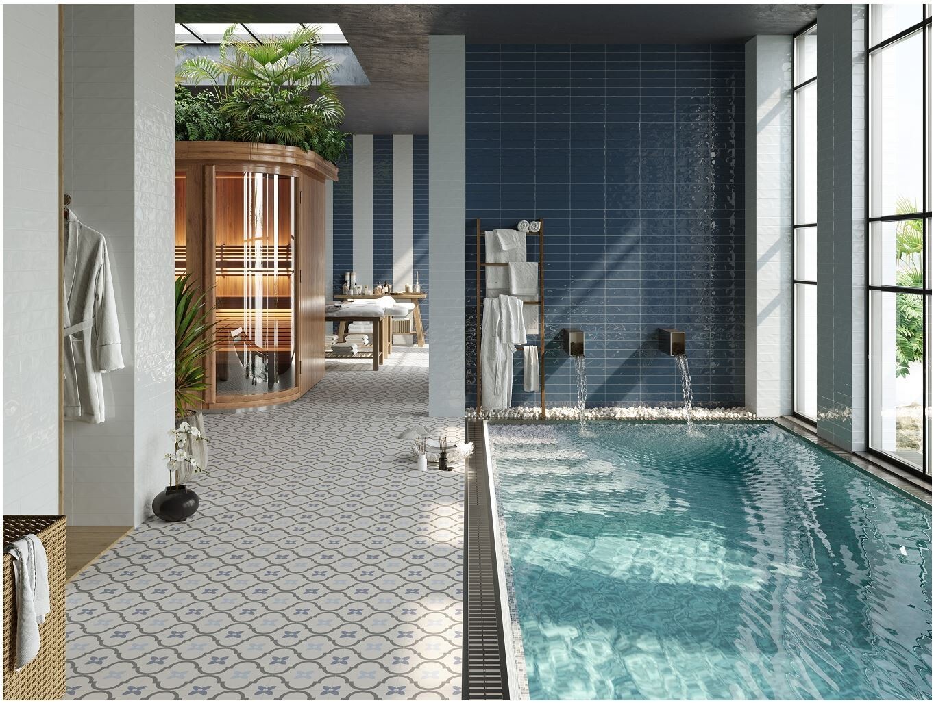 Cambridge Blue Gloss 300x75mm