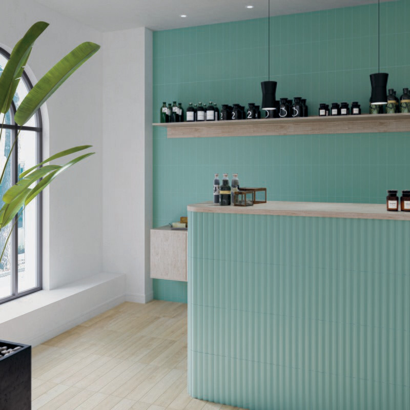 3D Linear Teal Matt 300x75mm