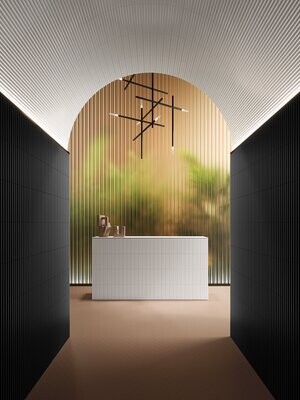 Fluted Blanco Curved Matt 300x75