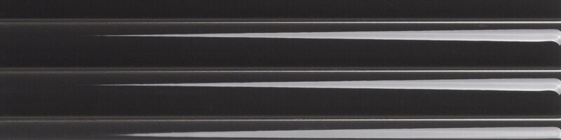 Fluted Black Corrugated Gloss 300x75