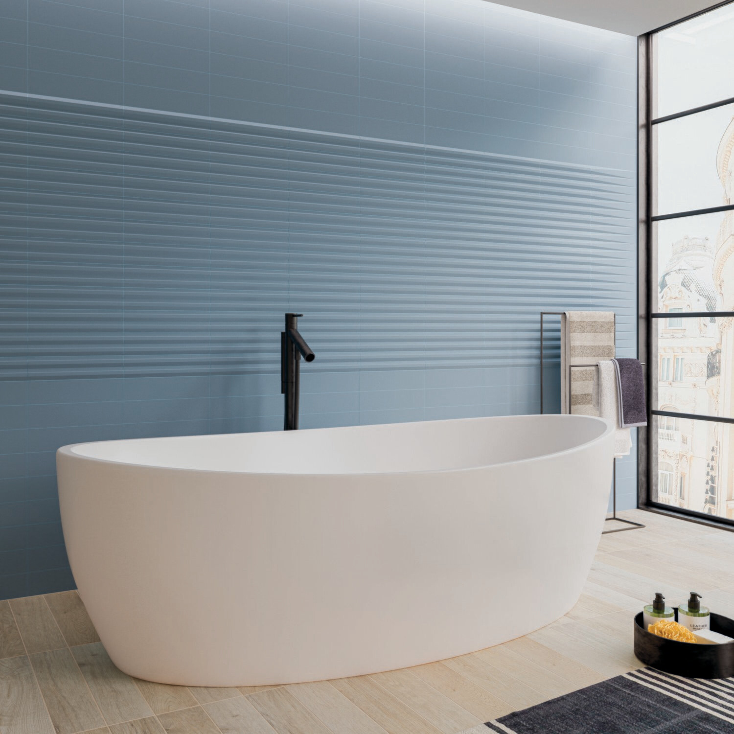 3D Linear Blue Matt 300x75mm 3D Linear Blue Matt 300x75mm