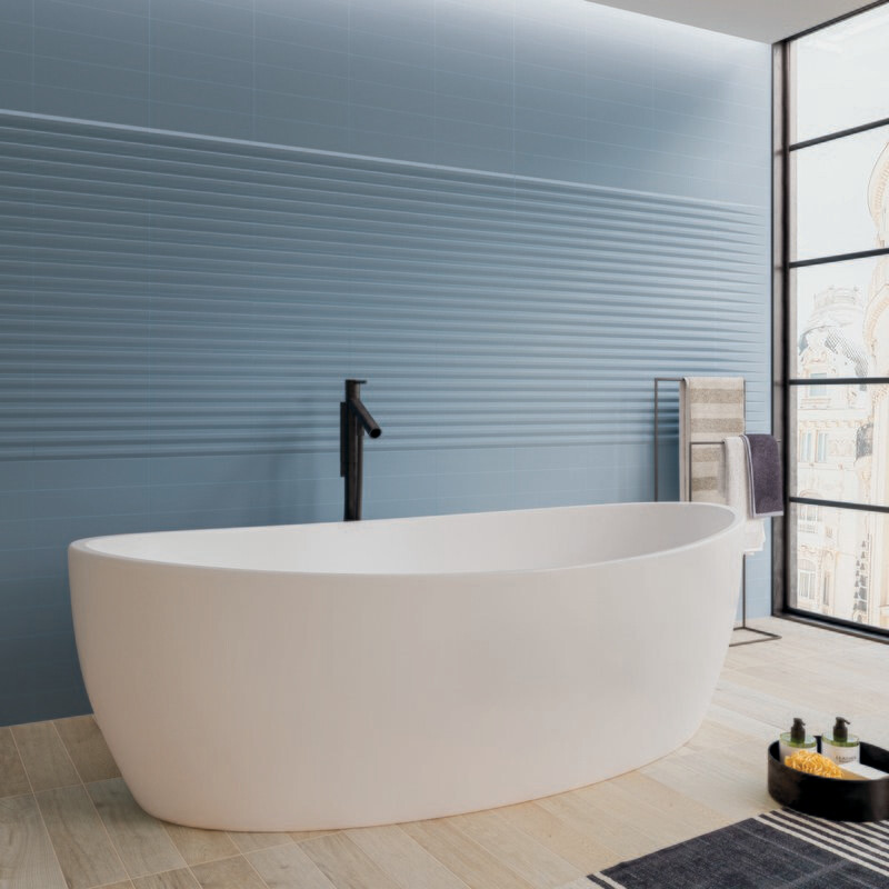 3D Linear Blue Matt 300x75mm
