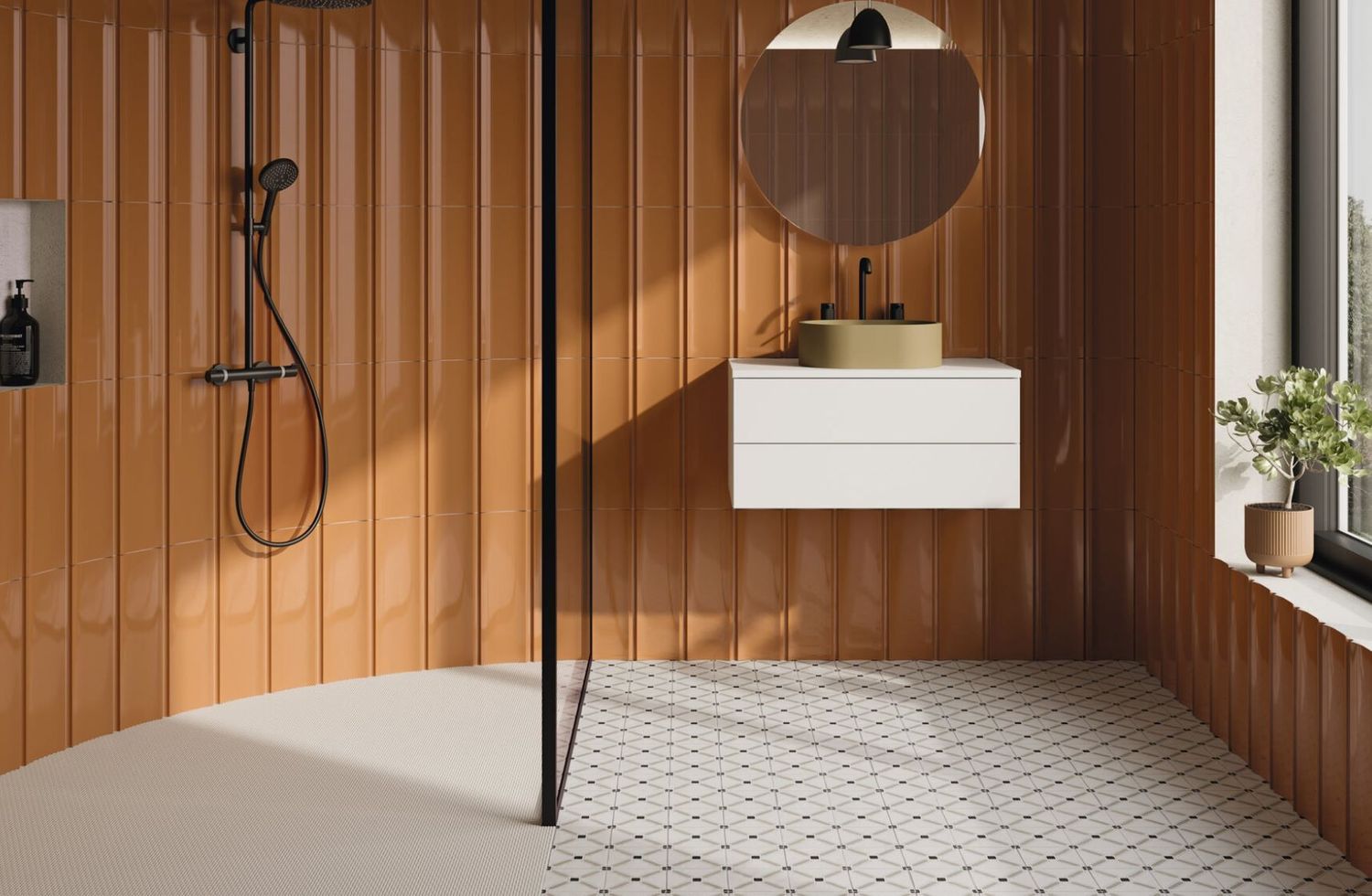 Arch Brown Gloss 150x450