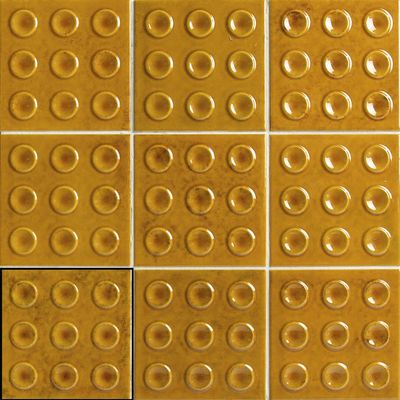 Convex Square Amber 100x100