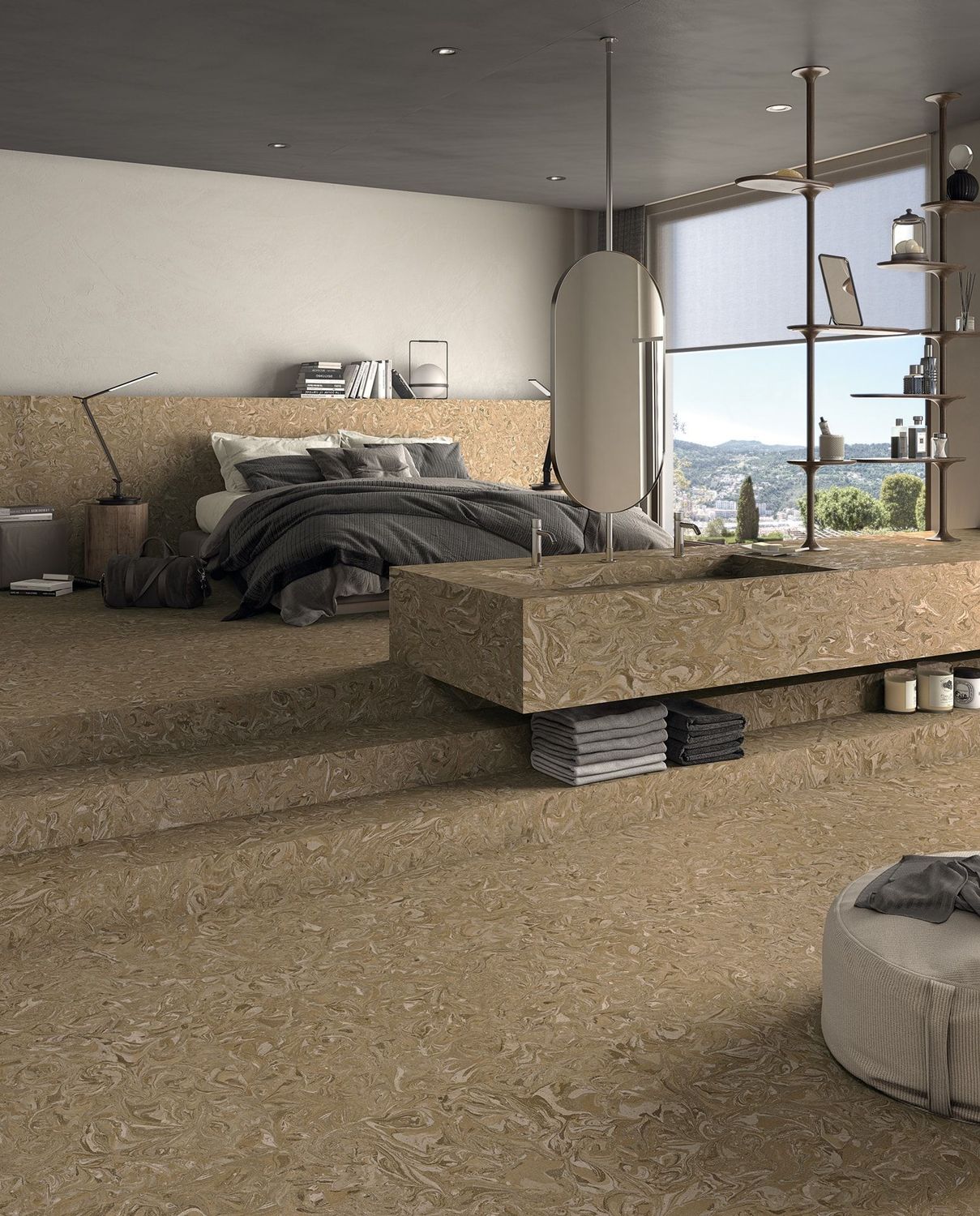 Swirl Brick Moka Semi Polished 315x80mm