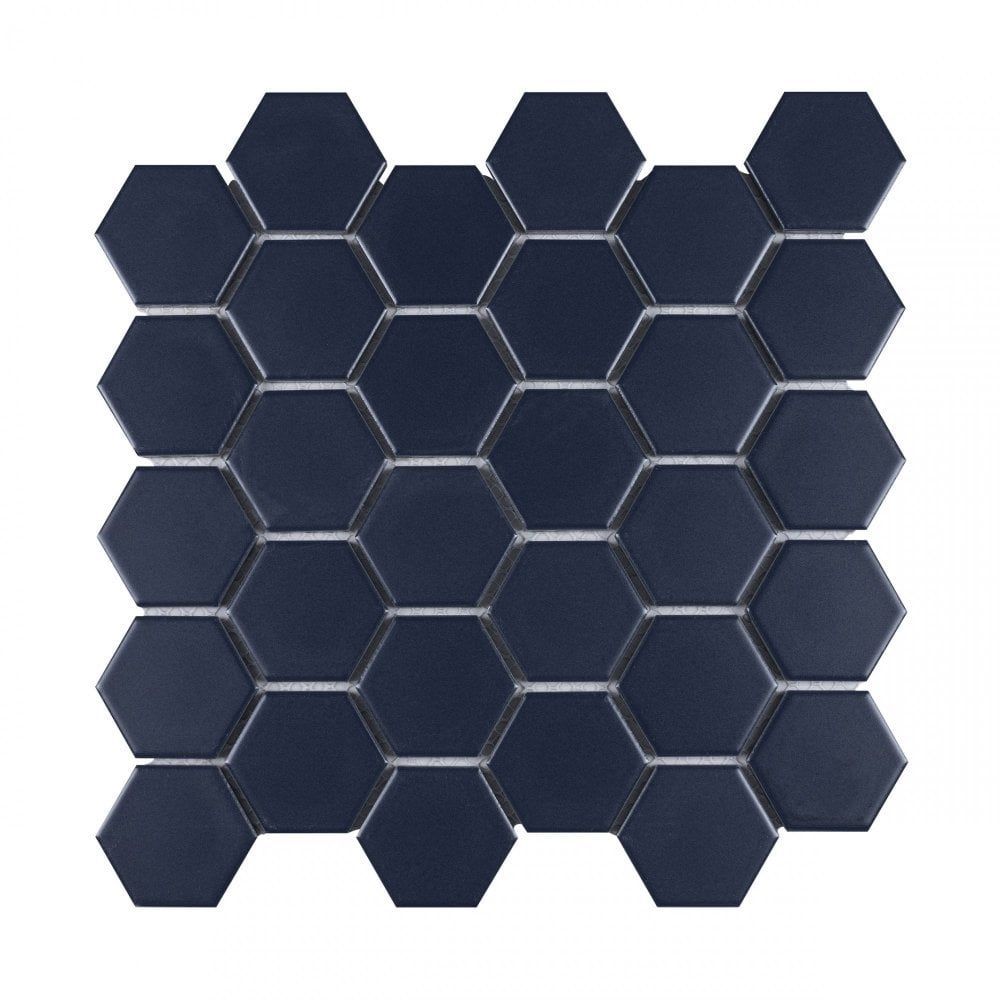 Hex Blue Mosaic (5.1cm x 5.9cm) 32.5cm x 28.1cm