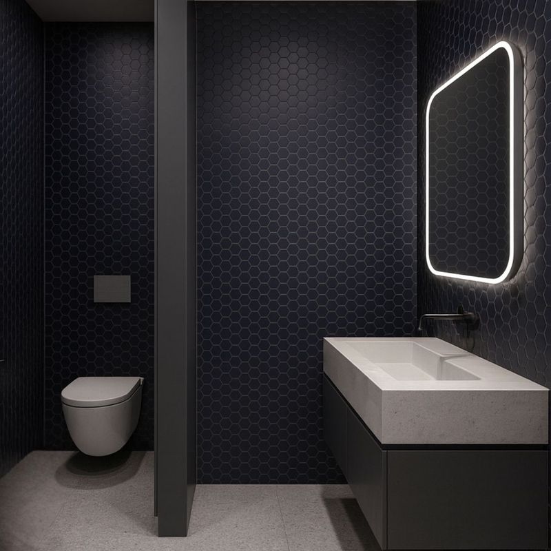 Hex Blue Mosaic (5.1cm x 5.9cm) 32.5cm x 28.1cm