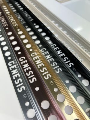 10mm Aluminium  Straight Edge Trim 2.5m Brushed Black Glossy