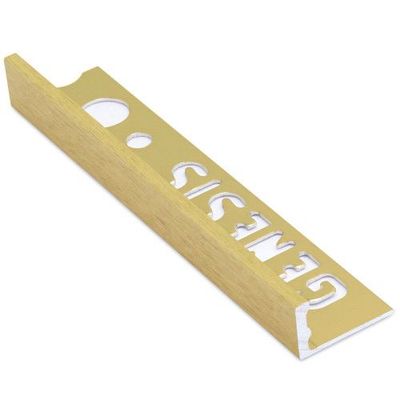 10mm Aluminium Straight Edge Trim 2.5m Brushed Brass