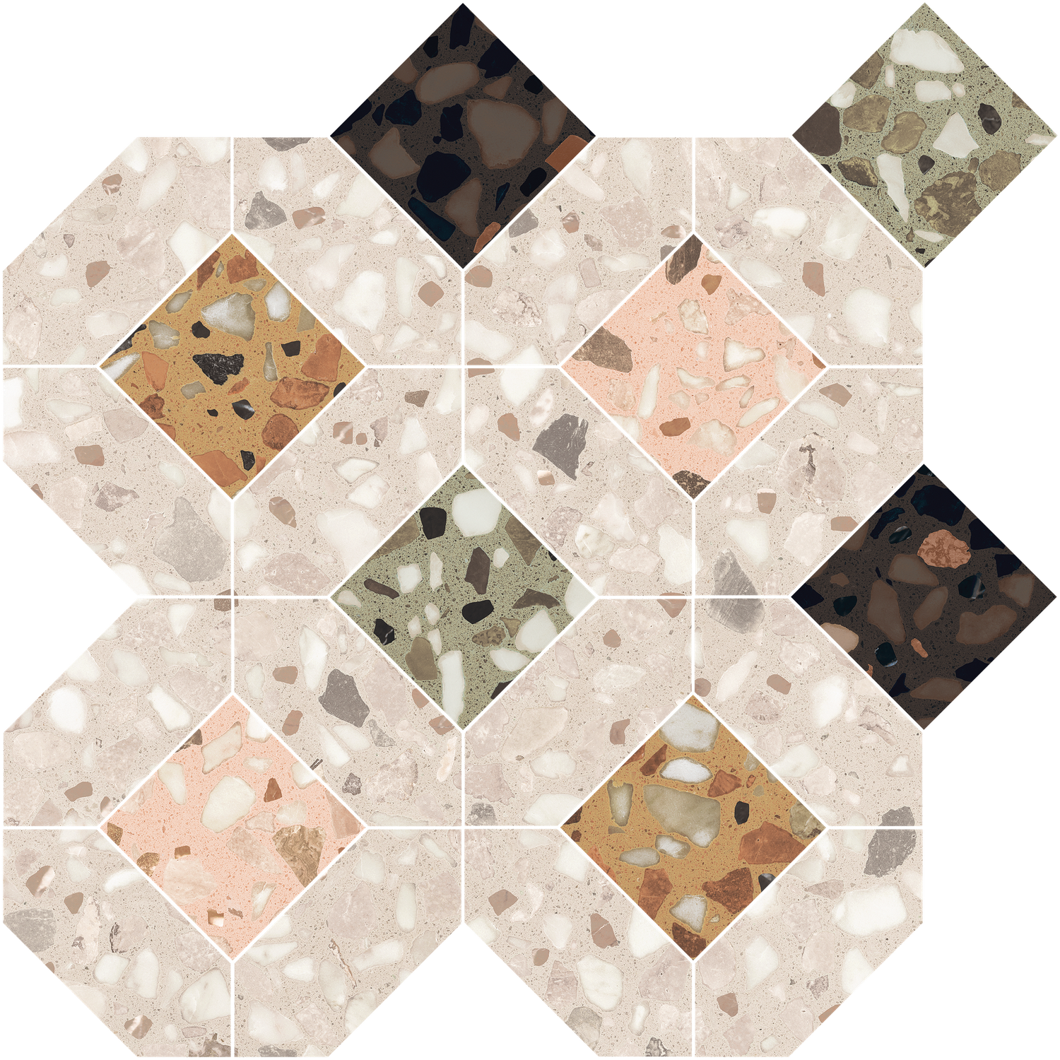 Keecca Greige Quad Mosaic Keecca Greige Quad Mosaic