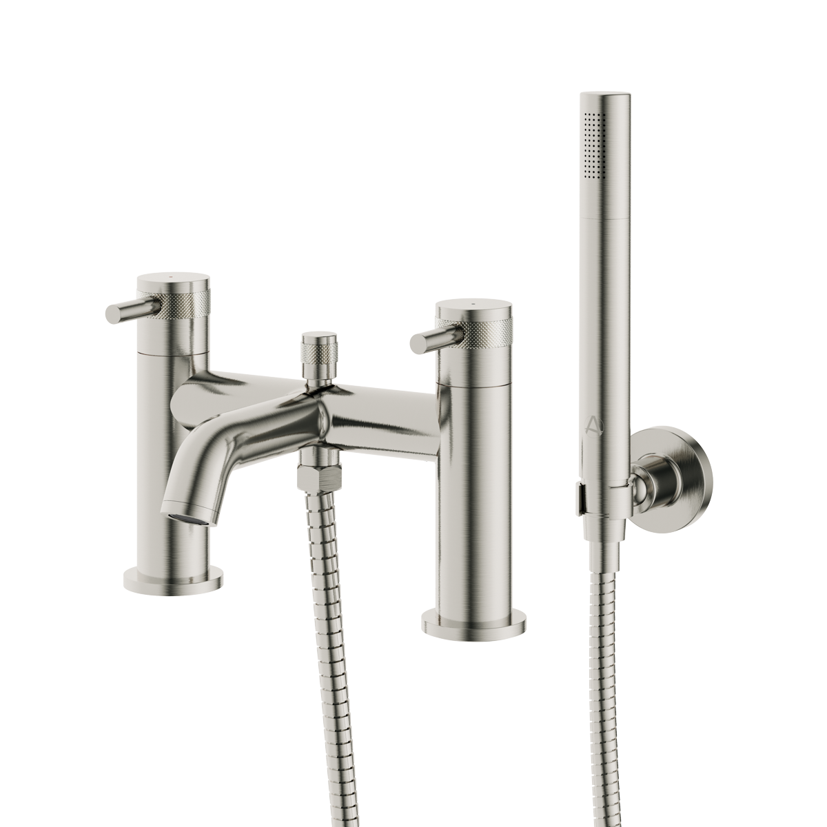 Haylo Deck Mounted Bath Shower Mixer Brushed nickel