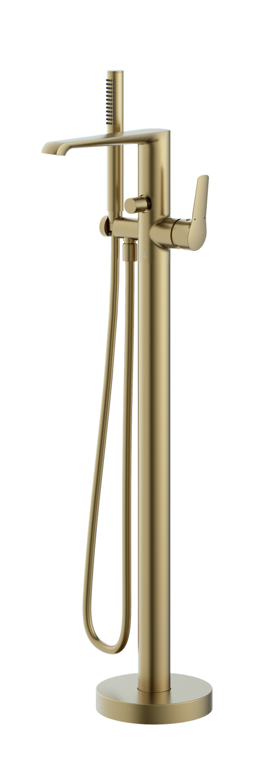 Haylo Freestanding Bath Shower Mixer Brushed brass