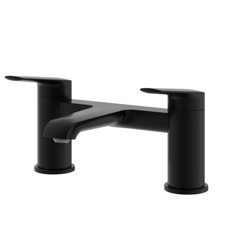 Haylo Deck Mounted Bath Filler Matt black