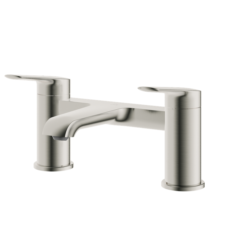 Haylo Deck Mounted Bath Filler Brushed nickel