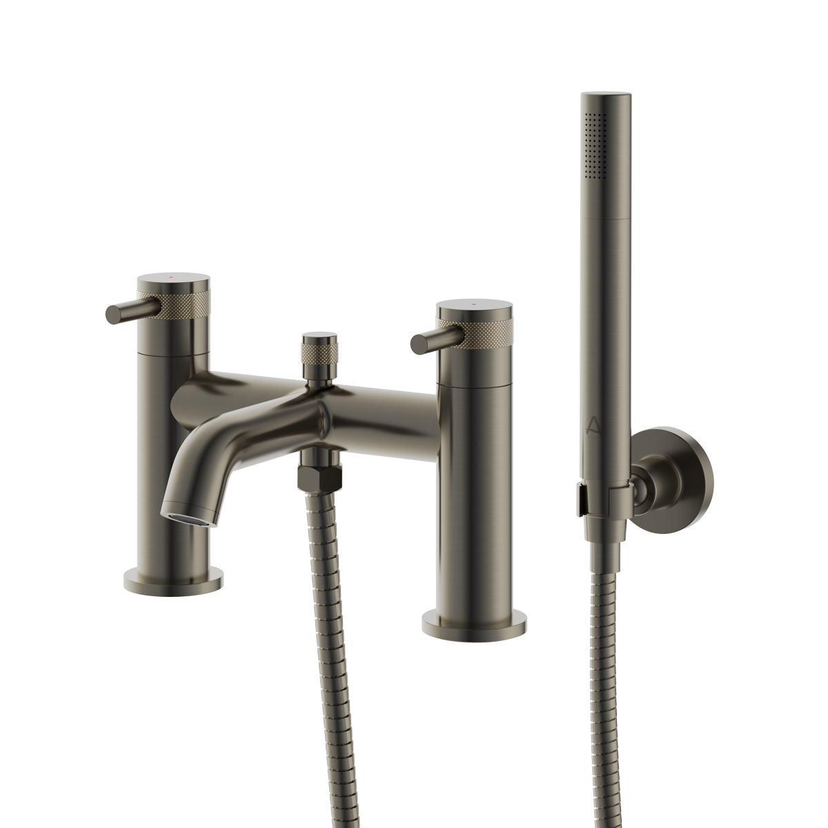 Haylo Deck Mounted Bath Shower Mixer Gunmetal grey