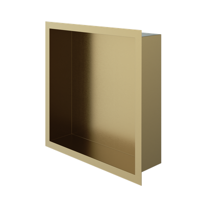 Haylo Square Recessed Shelf Brushed brass