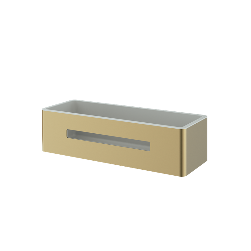 Haylo Rectangular Shower Basket Brushed Brass