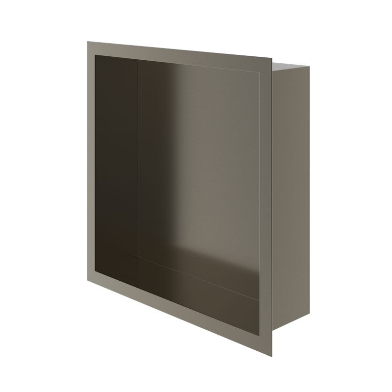 Haylo Square Recessed Shelf Gunmetal grey