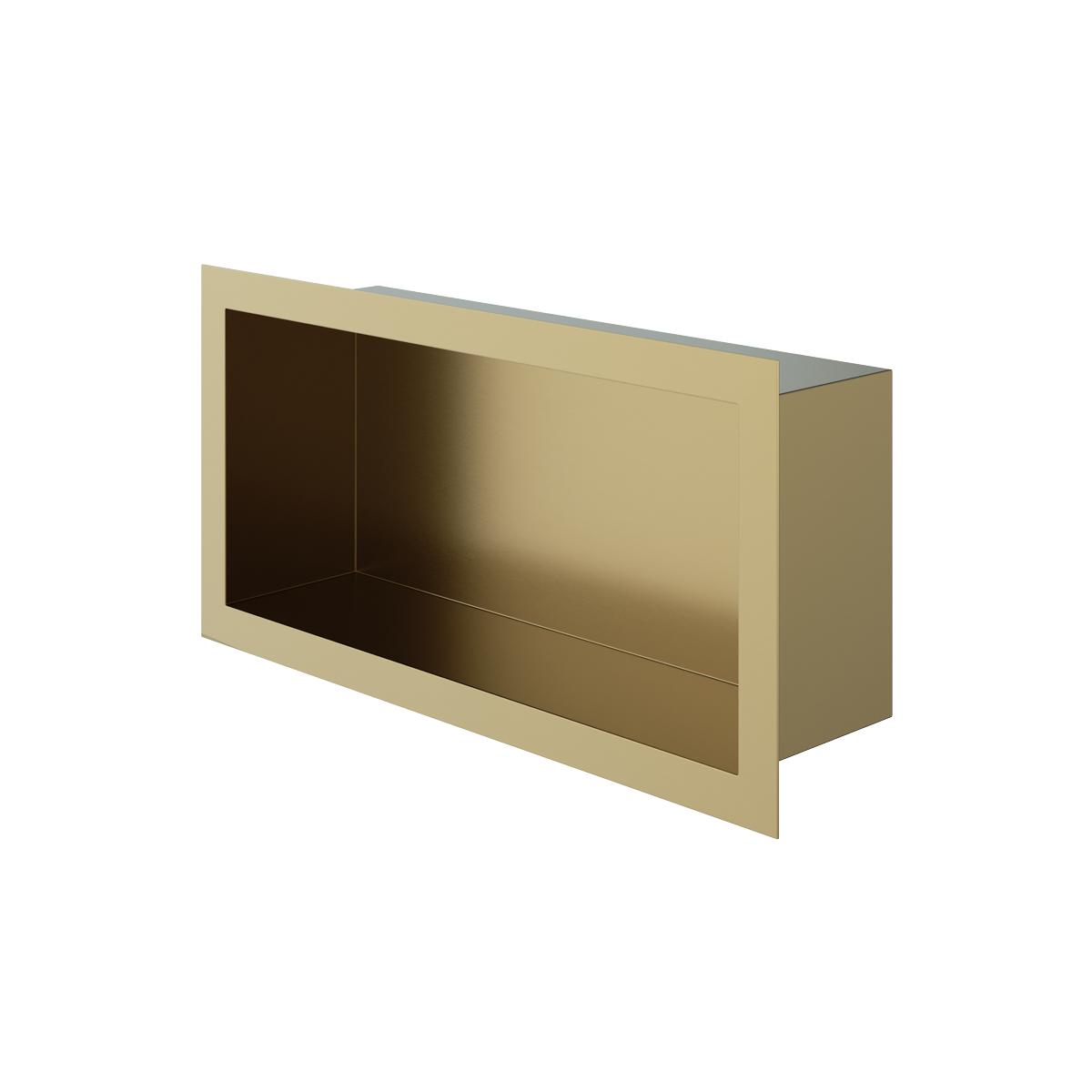 Haylo Large Rectangular Recessed Shelf Brushed brass