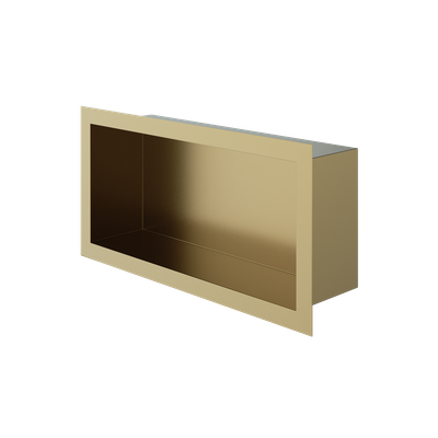 Haylo Large Rectangular Recessed Shelf Brushed brass