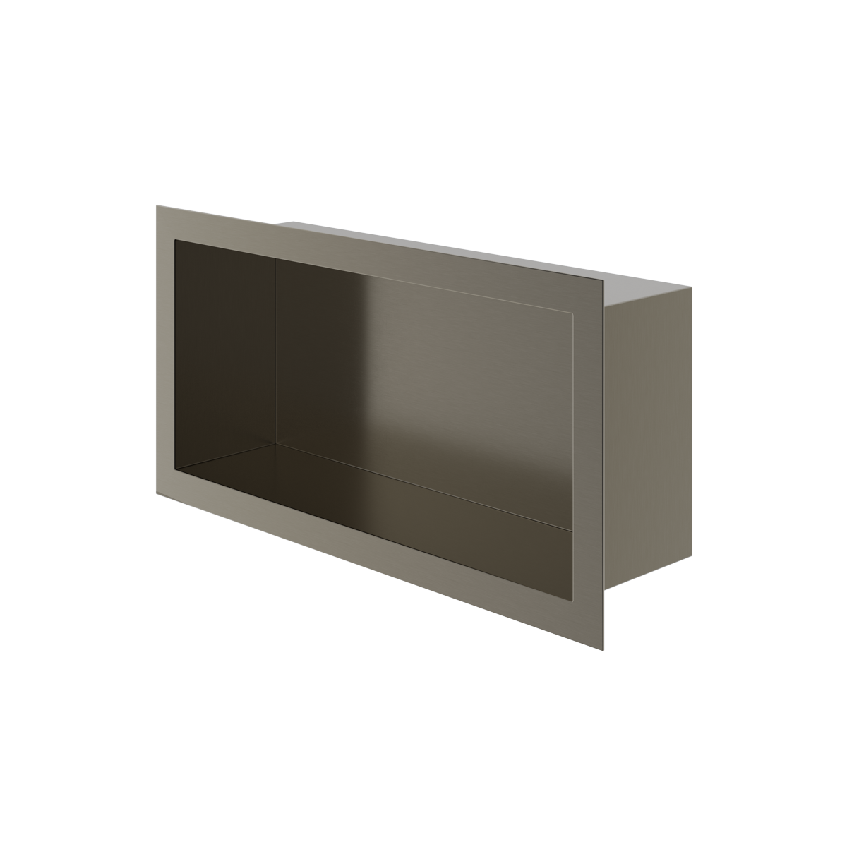 Haylo Large Rectangular Recessed Shelf Gunmetal grey