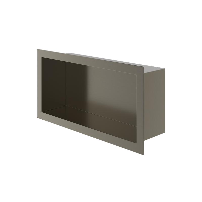 Haylo Large Rectangular Recessed Shelf Gunmetal grey