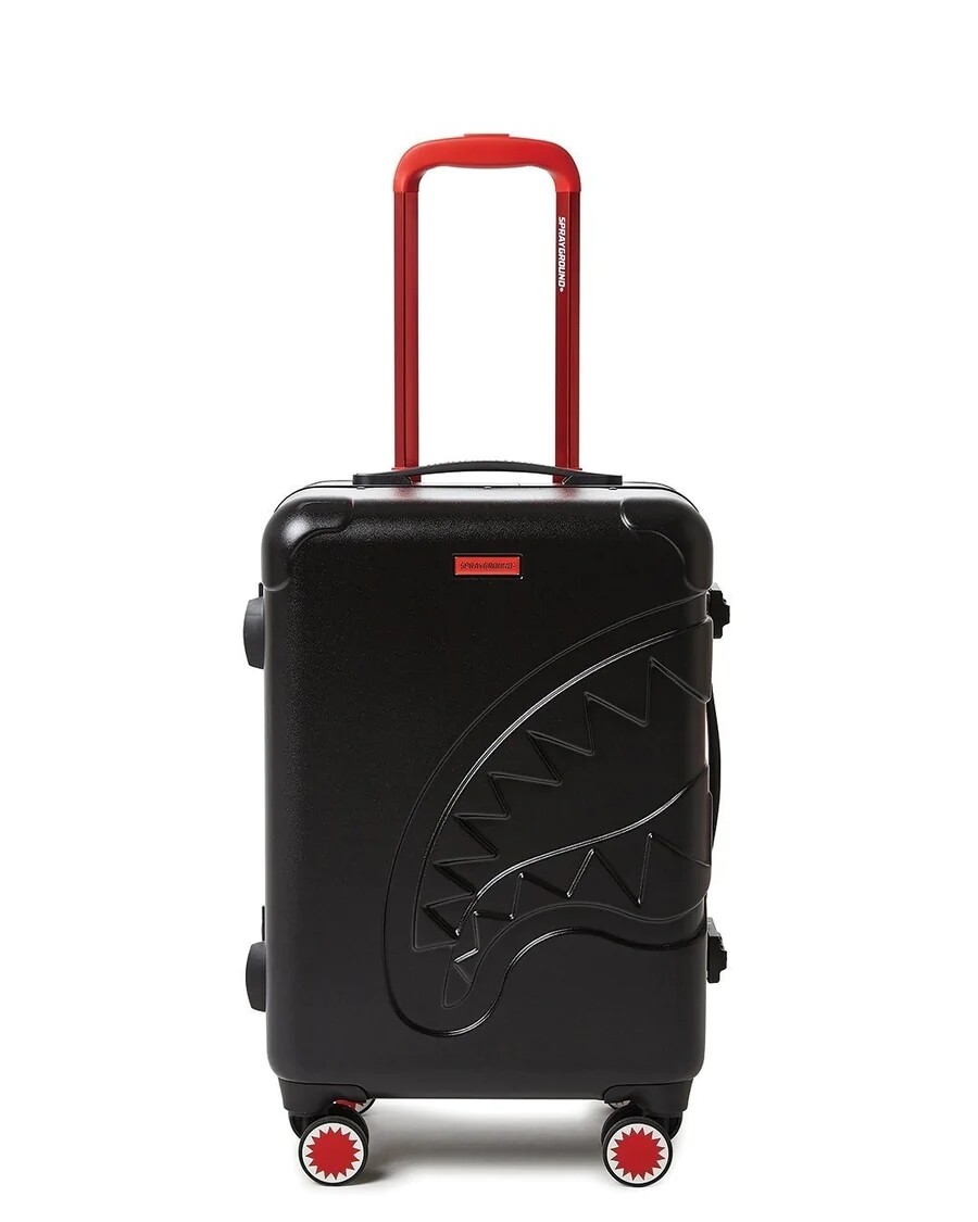 SPRAYGROUND 0CL64 BLACK MOLDED SHARK MOUTH CARRY-ON LUGGAGE