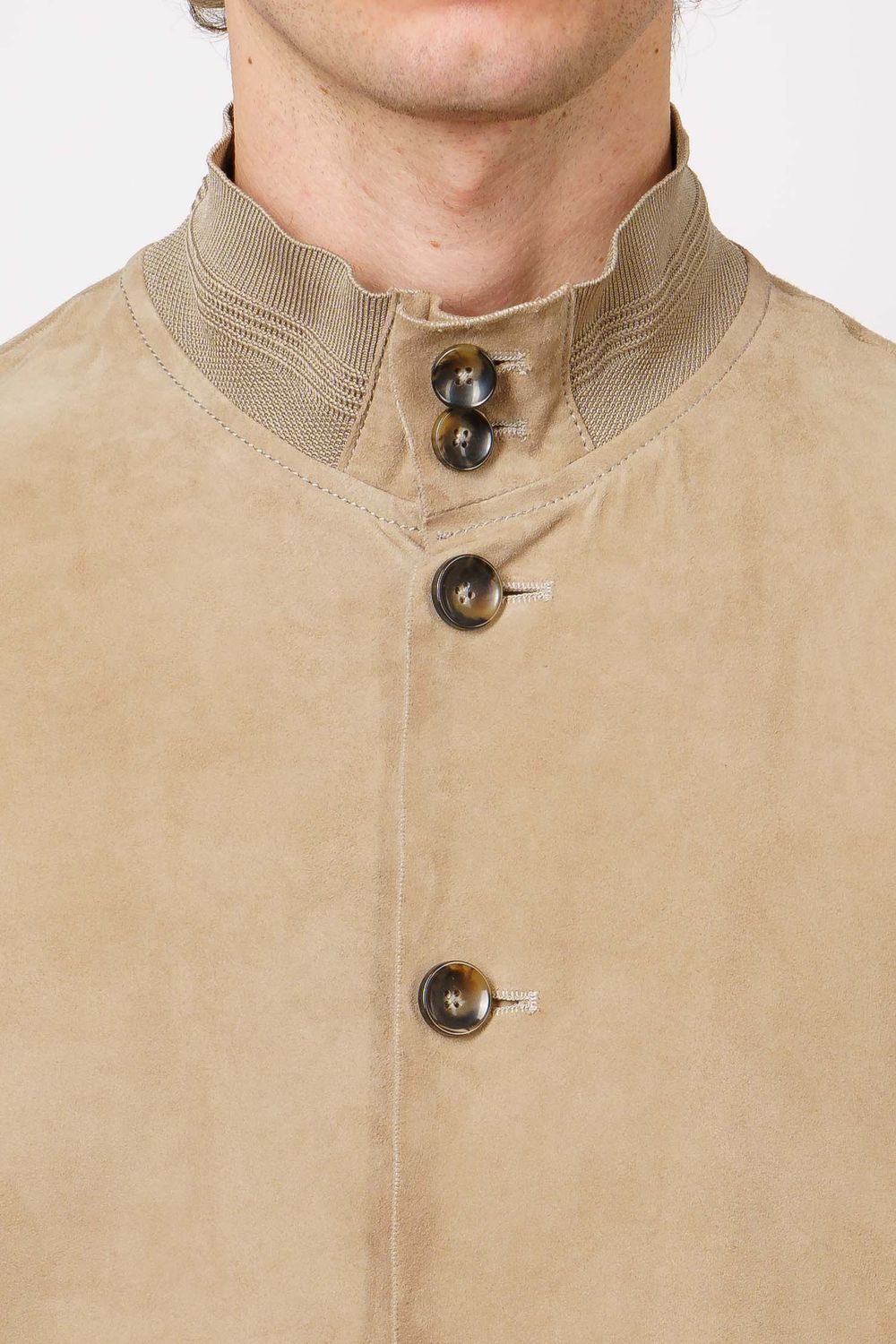 THE JACK LEATHER RIVERSIDE SEAMLESS BOMBER BOTT CAMOSCIO