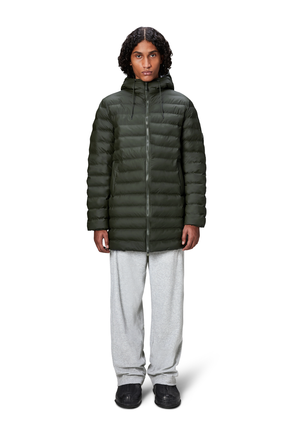 RAINS R15900 03 LOHJA LONG PUFFER JACKET TRENCH PIUME