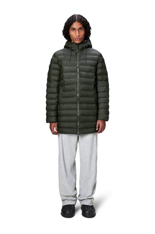 RAINS R15900 03 LOHJA LONG PUFFER JACKET TRENCH PIUME