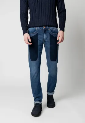 JECKERSON Pantaloni John 5 Tasche Toppa Alcantara Slim