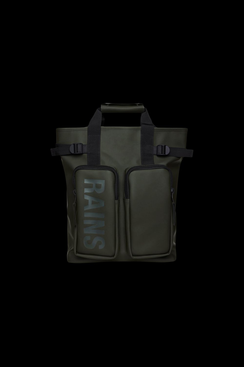 RAINS RA14240  TEXEL TOTE BACKPACK W3 ZAINO CARTELLA, Misura: OS, Colore: VERDE