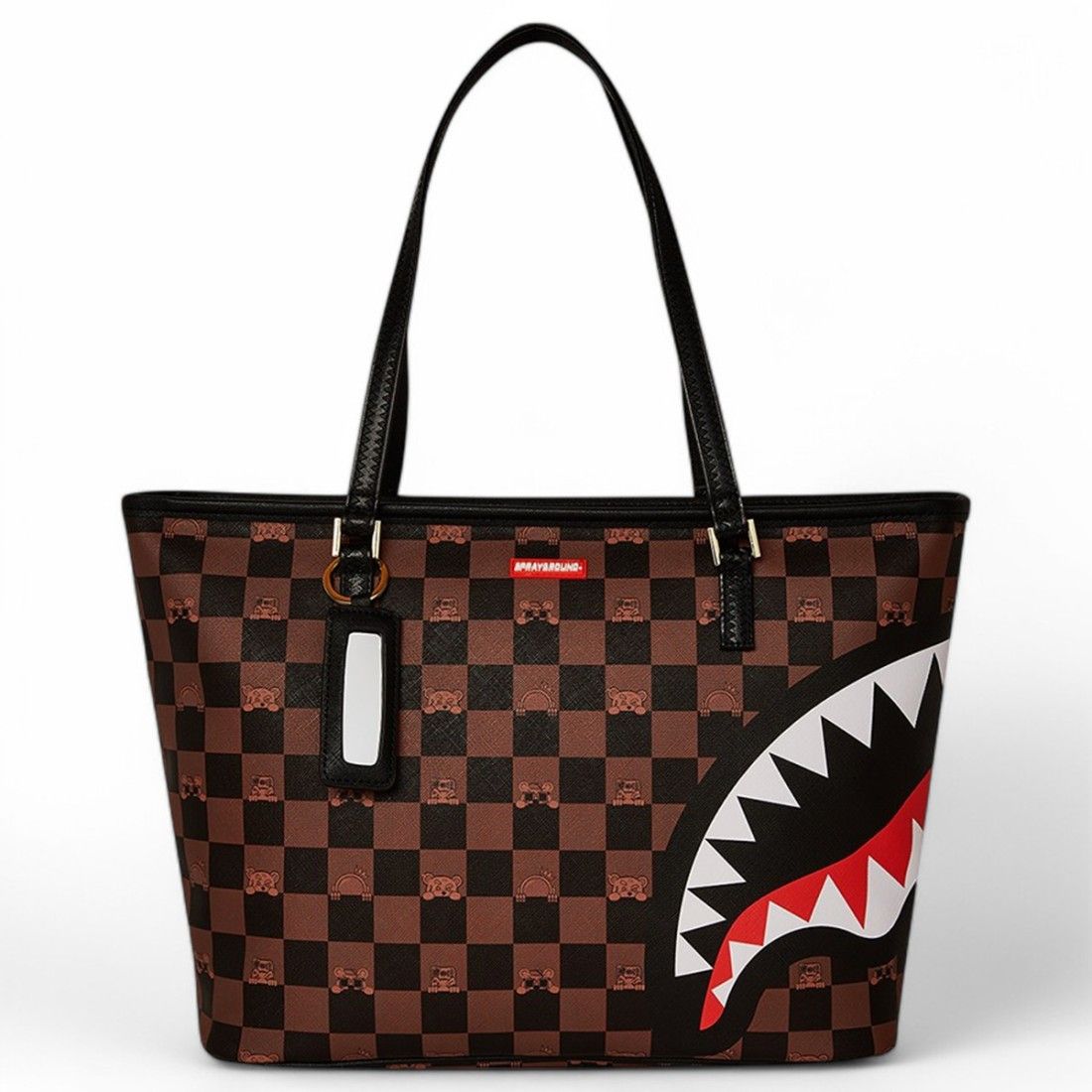 SPRAYGROUND T7504 PEEKING CHARACTER CHECK TOTE