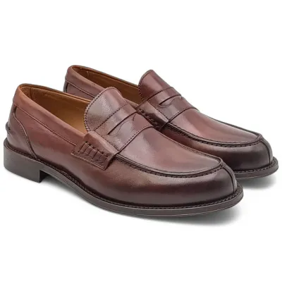 EXTON 102 VITELLO LEGNO MOCASSINO SUOLA CUOIO CON OVALE
