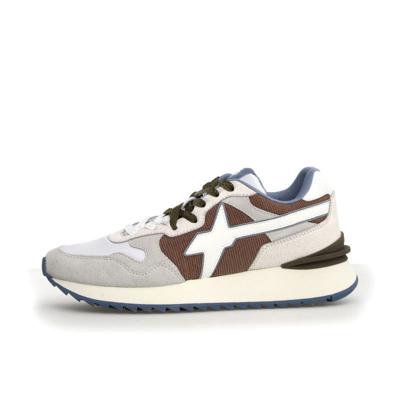 W6YZ YAK-M 1N53 SUEDE STRIPED NYLON WHITE-BROWN