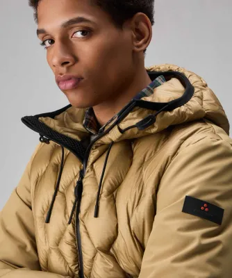PEUTEREY KOONS KJ BMAT PEU 520701181862 995 BOMBER BIMATERIALE CON TRAPUNTA GEOMETRICA