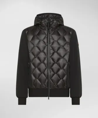 PEUTEREY KOONS KJ BMAT PEU 520701181862 NER BOMBER BIMATERIALE CON TRAPUNTA GEOMETRICA