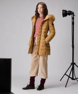 PEUTEREY SERIOLA ML 06 FUR PED5458 01190986 826 Piumino lungo con collo alto e pelliccia