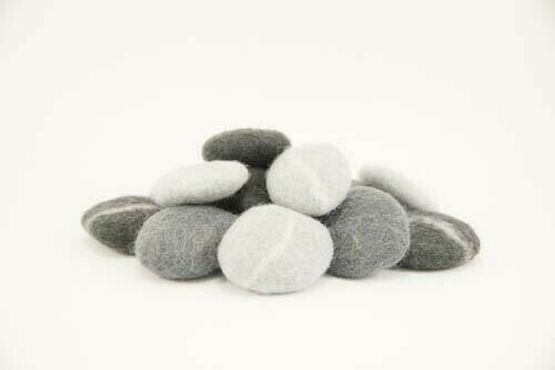 Felted River Stones, set of 15