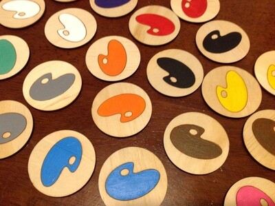 Colour Matching Wooden Discs