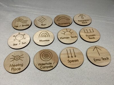 NAIDOC Inspired Wooden Symbol Discs