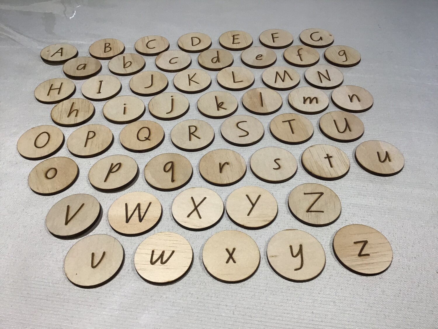 Alphabet Wooden Discs - Upper and Lowercase