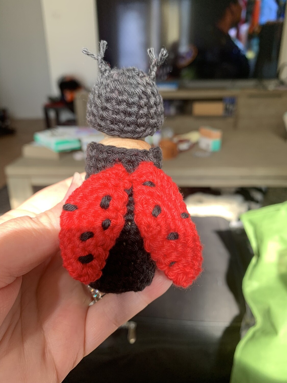Crocheted lady bug