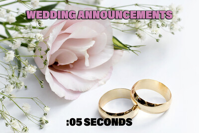 :05 sec Wedding Announcement