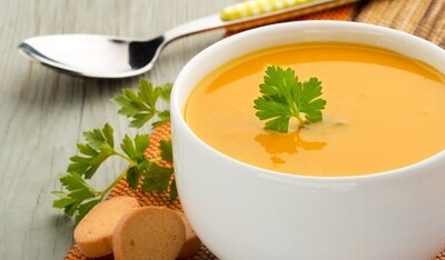 Spicy Carrot & Coriander Soup (portion)