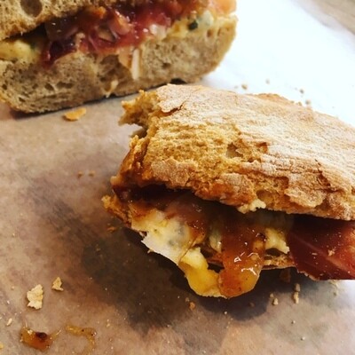 Italian Speck with Beauvale &amp; Pear Chutney